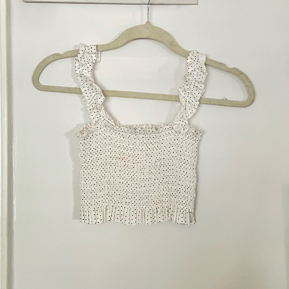 Nasty gal polka dot rubbed tank!